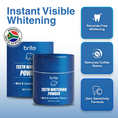 BRITE™ Peroxide-Free Whitening Powder – Zero Sensitivity, Instant Results
